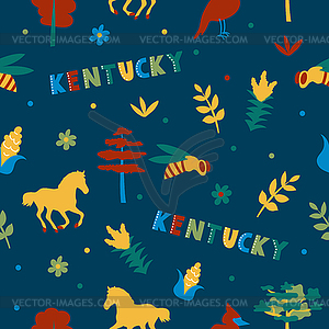 USA collection. Kentucky theme. State Symbols - vector clipart