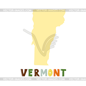 USA collection. Map of Vermont. Doodling style - vector clipart