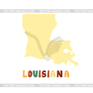 Louisiana map . USA collection. Map of Louisiana - - vector clip art