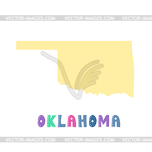 Карта Оклахомы. Коллекция США. Карта Оклахомы - - векторизованный клипарт