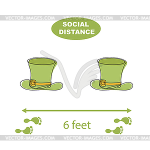 День Святого Патрика в COVID-19. Держите социальное дистанцирование - векторная графика