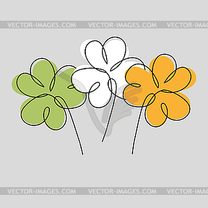 Three clovers painted in color of ireland. St - vector image