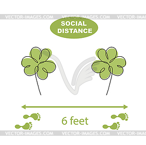 День Святого Патрика в COVID-19. Держите социальное дистанцирование - векторизованное изображение