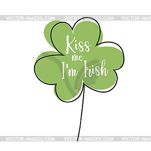 Подпись - Поцелуй меня, я ирландец. День Святого Патрика - клипарт
