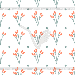 Autumn minimalistic pattern . Branch with red - vector image