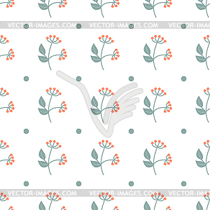 Autumn minimalistic pattern . Branch with red - vector clipart
