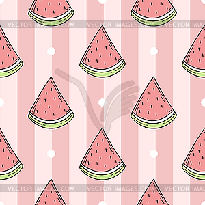 Seamless pattern of color watermelons for design - vector clipart