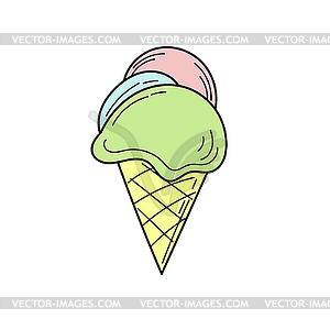 Ice cream . Simple summer color icon for design - vector image