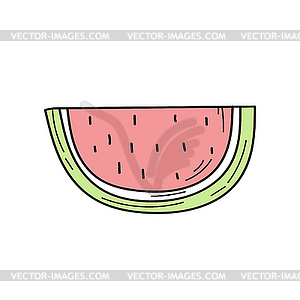 Watermelon Doodle icon. Simple Watermelon icon - vector clipart