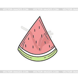 Watermelon Doodle icon. Simple Watermelon icon - color vector clipart