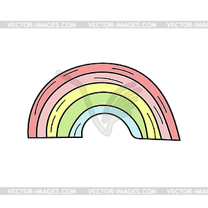 Rainbow Doodle icon. Simple rainbow icon - vector clipart
