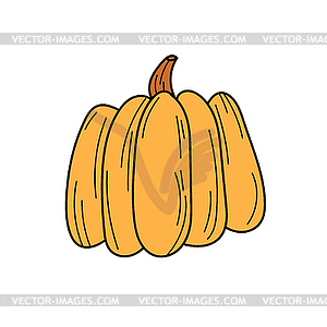 Pumpkin doodle icon. Food sketch - vector image