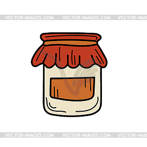 Jam jar - sketch icon on background. jam jar icon - vector clipart