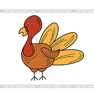 Doodle cute Turkey icon - vector clip art