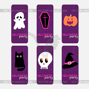 Set of flyers or invitation cards for Halloween - vector image