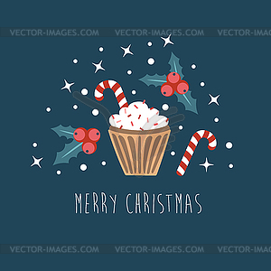 Merry Christmas. Greeting Card with Christmas - vector clipart