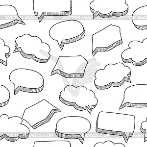 Cartoon speech bubbles seamless pattern, - vector image