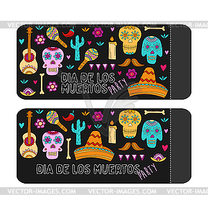 Day of dead, Dia de los muertos, banner with - vector clip art