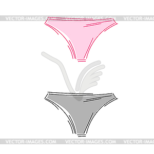 Simple panties object with pink color. Panty logo - royalty-free vector image
