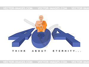 Error 404. Buddha meditating. think about - vector EPS clipart