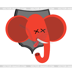 Red elephant hunter trophy Democrat in office of - vector clip art