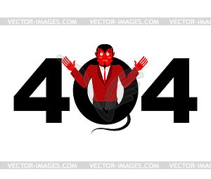 Error 404. Devil surprise. Page not found template - vector EPS clipart