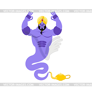 Genie yoga. Magic ghost yogi. Arabic magic spirit - vector image