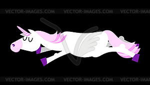 Sleeping unicorn. Fantastic animal with horns - vector clipart