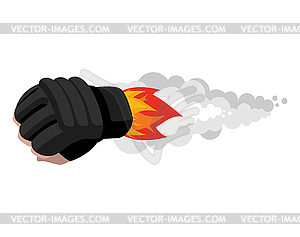 Boxing glove rocket. Sport Air bomb. Fighting - vector clip art