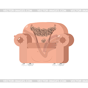 Leather chair of human skin. Exclusive furniture. - vector clipart