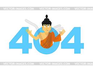 Error 404. surprisingly Buddha. Page not found - vector clipart