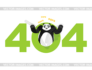 Error 404. panda surprise. Page not found template - vector EPS clipart