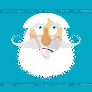 Old man Surprised Emoji. senior with gray beard fac - vector image