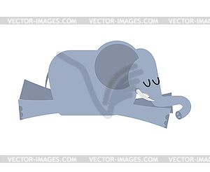 Спящий слон. Animal африки спит. Спать - стоковое векторное изображение