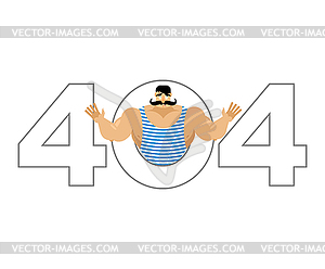 Error 404. retro athlete surprise. Page not found - vector clip art