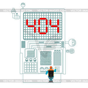 Error 404. System production failure. Page not foun - vector clip art