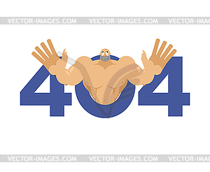 Error 404. athlete surprise. Page not found templat - vector clipart