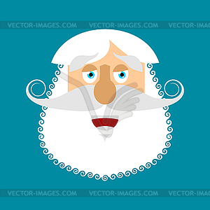 Old man happy Emoji. senior with gray beard face - vector image