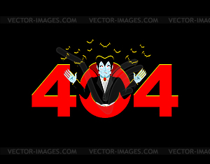 Error 404. vampire surprise. Page not found templat - vector clip art