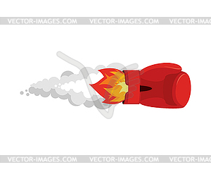 Boxing glove rocket. Sport Air bomb. Fighting rocke - royalty-free vector clipart