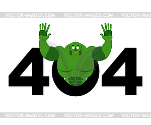 Error 404. troll is surprise. Page not found - vector clipart