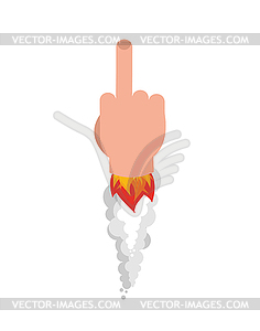 Fuck missile rocket. Off Air bomb. space Middle - vector clipart