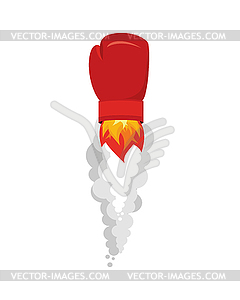 Boxing glove rocket. Sport Air bomb. Fighting rocke - vector clip art