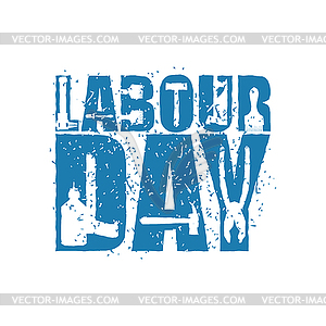 Labor Day emblem of grunge style. International - royalty-free vector image