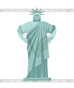 Statue of Liberty Angry. aggressive landmark - vector image