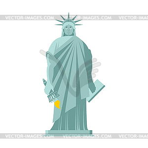 Statue of Liberty Sad. sorrowful landmark America. - vector clip art