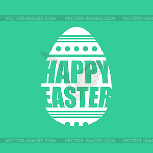 Happy easter emblem. Egg symbol Religion holiday - vector clip art