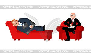 Businessman with psychologist. Consultation of - vector clipart