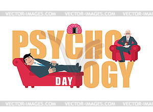 Psychology day. Consultation of psychotherapist. - vector clipart