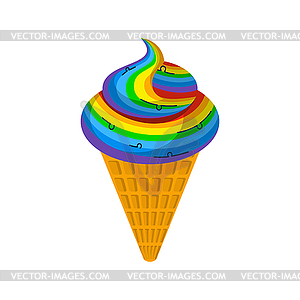 Unicorn ice cream. rainbow dessert. Fantastic - vector clipart